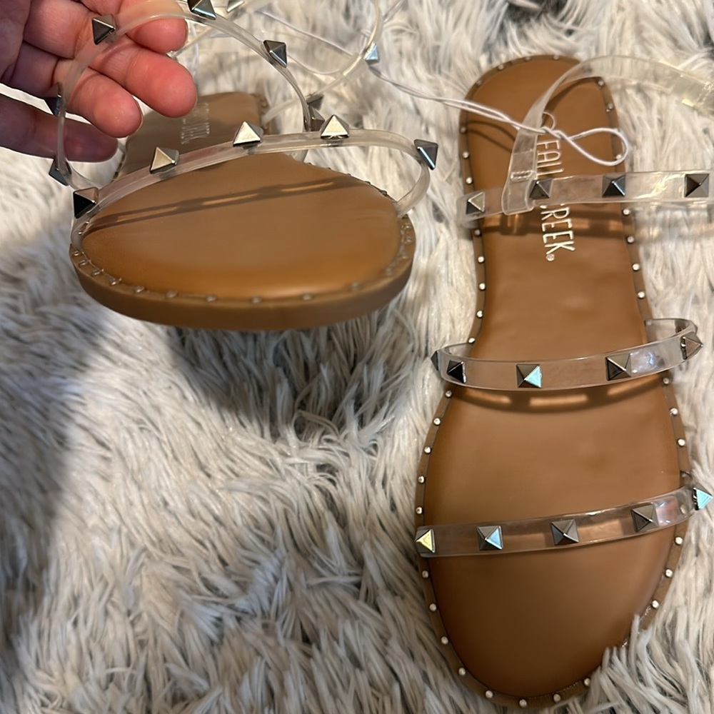 Falls Creek Women’s Clear Strap Studded Sandals - Picture 6 of 6
